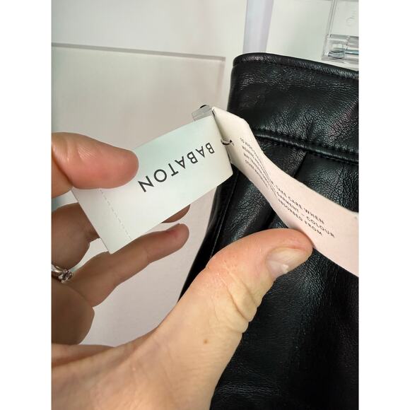 NWT ARITZIA BABATON Command Pant Size 16 Vegan Faux Leather Black Cropped Ankle - Picture 13 of 16